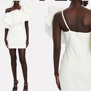 Solace London Ivory Ruffle Mini Dress